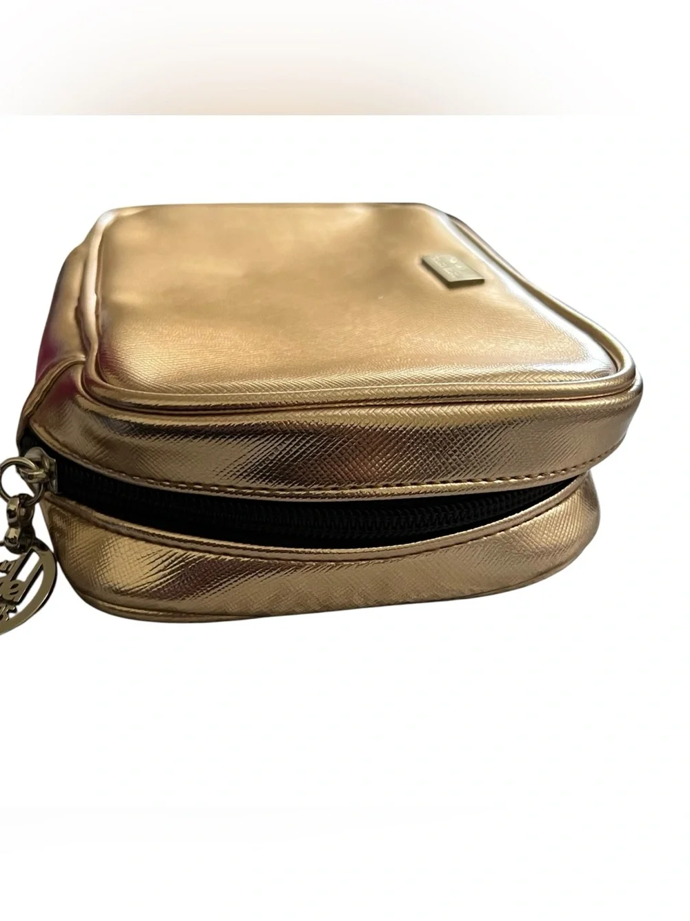 Rare Vintage Henri Bendel New York Metallic Gold Travel‎ Jewelry Organizer Case